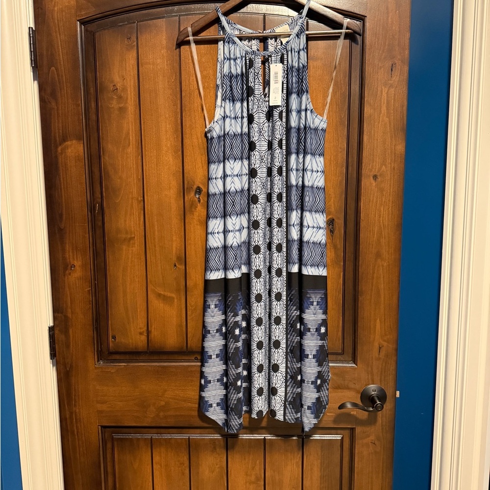 Chico's Navy and White High Low Dress